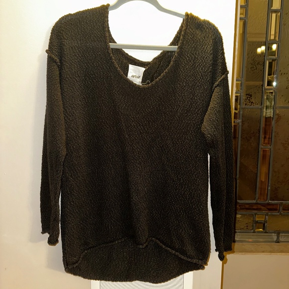 Aerie Oversized Voop Sweater in Smoked Grey - Picture 2 of 2